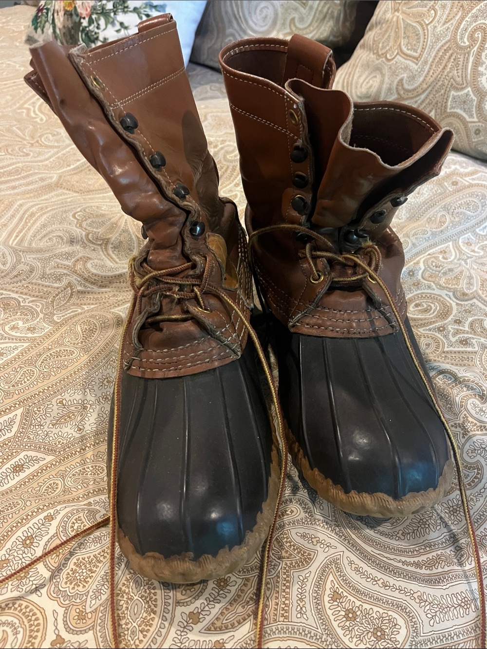 L.L. Bean Brown Leather and Black Rubber Men’s Rain & Snow Duck Boots